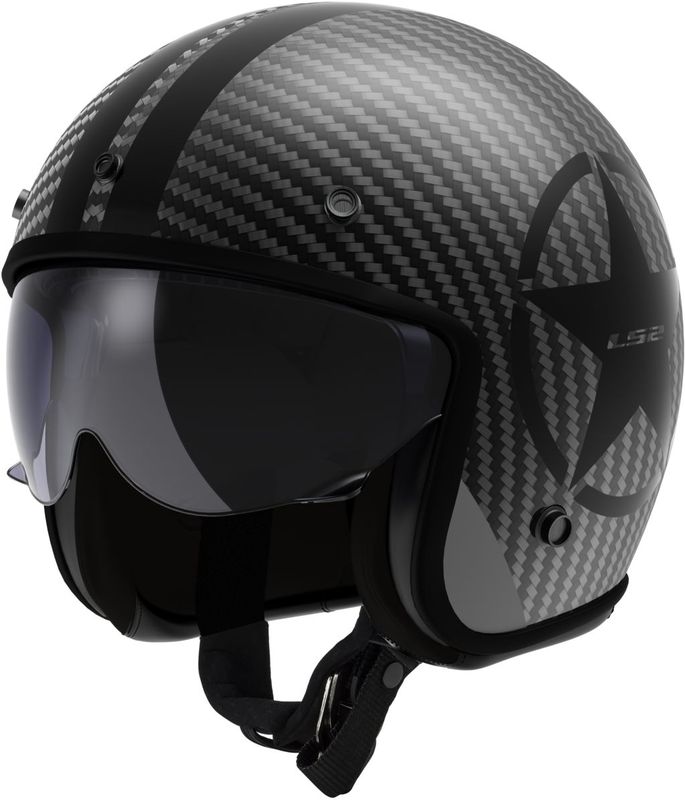 LS2 OF601 Bob II Carbon Star Jet Helm
