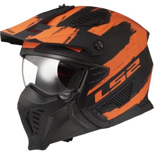 LS2 - OF606 Drifter - Multihelm - Zwart Oranje - Polycarbonaat