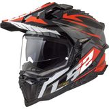 LS2 Helm Explorer Spire MX701 - Mat Zwart - Rood - KPA Materiaal