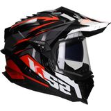 LS2 MX701 Explorer Helm - Zwart - Titanium - Red