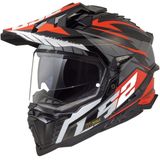 LS2 MX701 Explorer Helm - Zwart - Titanium - Rood