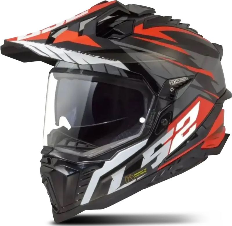 LS2 - Explorer Spire MX701 - Helm - Mat Zwart - Rood - KPA