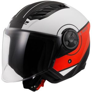 LS2 OF616 AIRFLOW II COVER MATT WHITE RED-06 XL - Maat XL - Helm