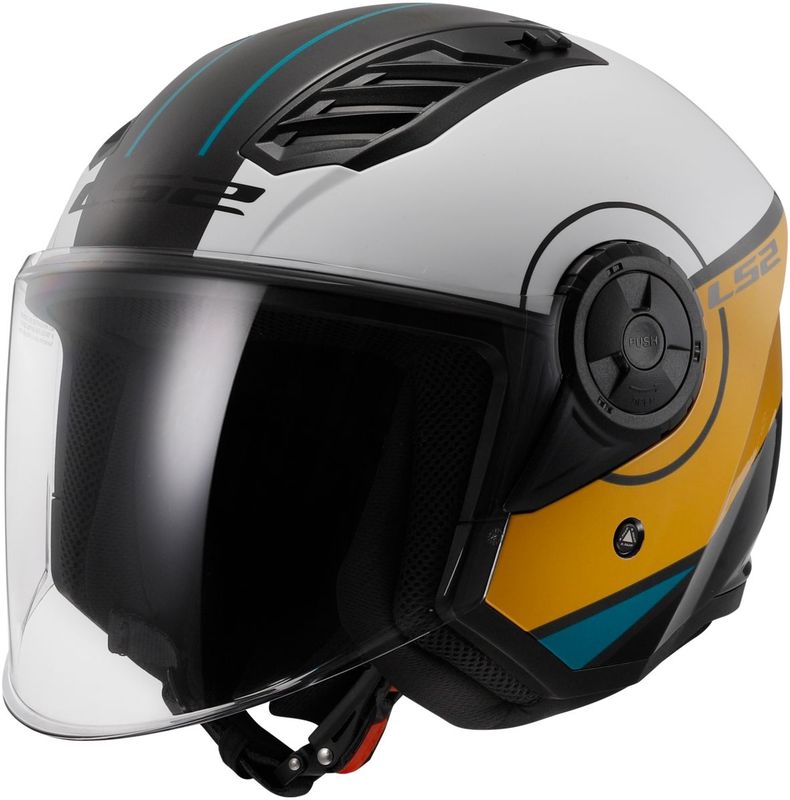 LS2 - OF616 Airflow II - Jethelm - Wit Bruin - Veiligheidsmateriaal