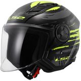 LS2 - OF616 Airflow II - Jethelm - Zwart Neon Geel - Veiligheidsmateriaal