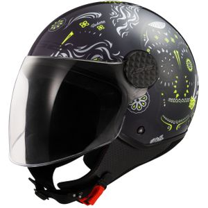 LS2 - Sphere Lux II Maxca - Scooterhelm - Zwart - Fluor Geel - Polycarbonaat