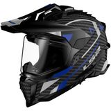 Adventure Helm LS2 MX701 Explorer Koolstofvezel-Blauw