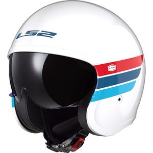 LS2 OF599 Spitfire II Retro White Blue Red-06 XS - Maat XS - Helm