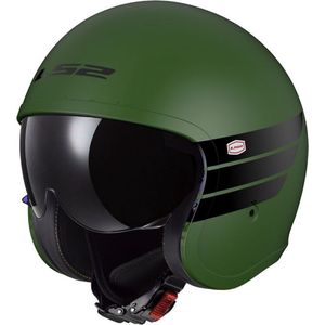 LS2 - Spitfire II Retro OF599 - Motorhelm - Mat Groen - Polycarbonaat