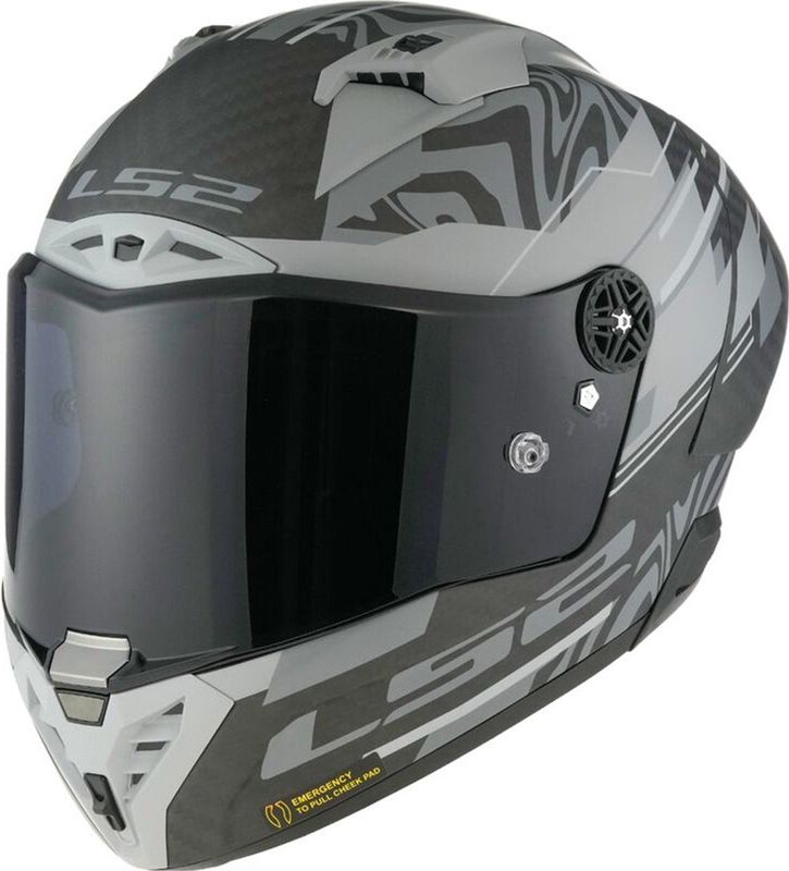 LS2 - Thunder Carbon GP Aero Polar - Scooterhelm - Mat Zwart - Carbon