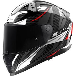LS2 - FF811 Vector II Carbon Savage - Integraalhelm - Wit Rood Grijs