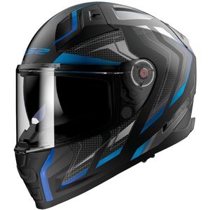 LS2 - Vector II Alizer - Motorhelm - Mat Zwart met Blauw - Veiligheid en Ventilatie