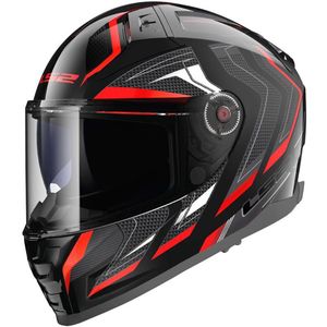 LS2 - Vector II Alizer FF811 - Helm - Zwart/Rood - Glasvezel