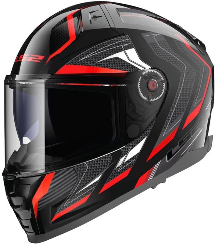 LS2 - Vector II Alizer FF811 - Helm - Zwart/Rood - Glasvezel