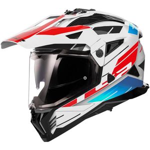 LS2 - MX702 Pioneer II - Adventure Helm - Wit Blauw Rood - KPA