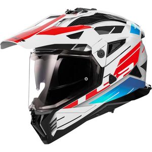 LS2 - MX702 Pioneer II - Adventure Helm - Wit Blauw Rood - KPA