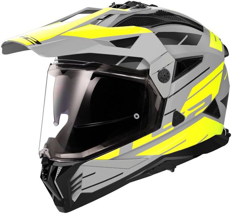LS2 - MX702 Pioneer II - Motorhelm - Grijs Fluo Geel - KPA