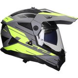 LS2 Helm Pioneer II Namib MX702 - Mat Grijs - Geel - KPA Materiaal