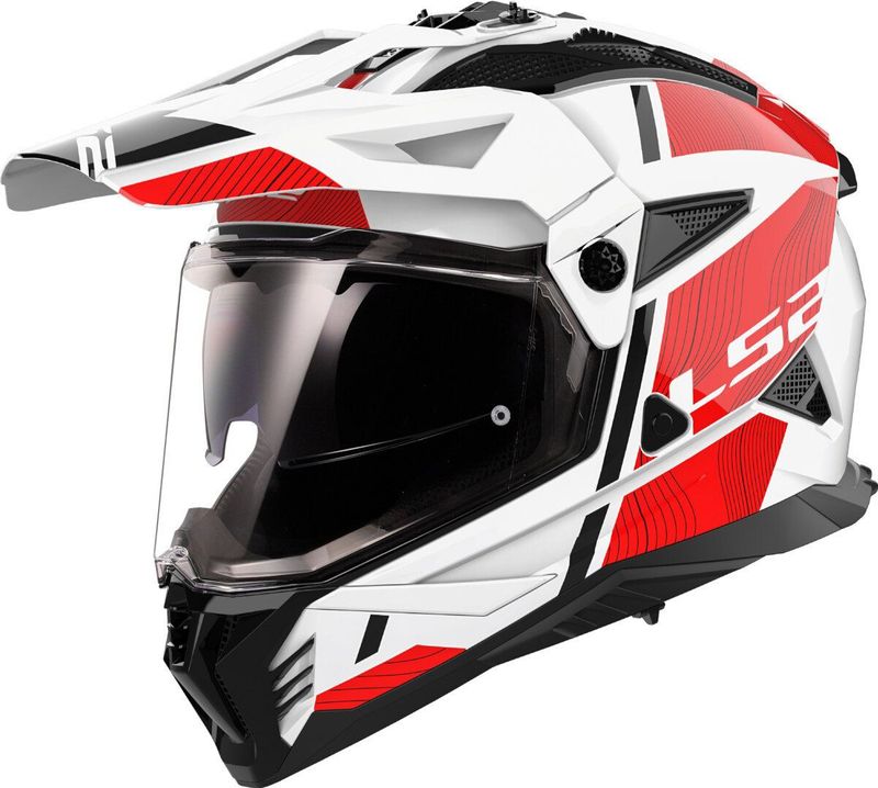 LS2 - MX702 Pioneer II - Adventure Helm - Wit Rood - KPA