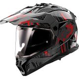 LS2 - MX702 Pioneer II - Adventure Helm - Zwart Rood - KPA