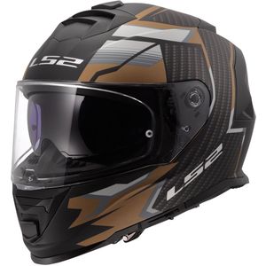LS2 - FF800 Storm II - Motorhelm - Mat Goud Zilver Carbon Zwart