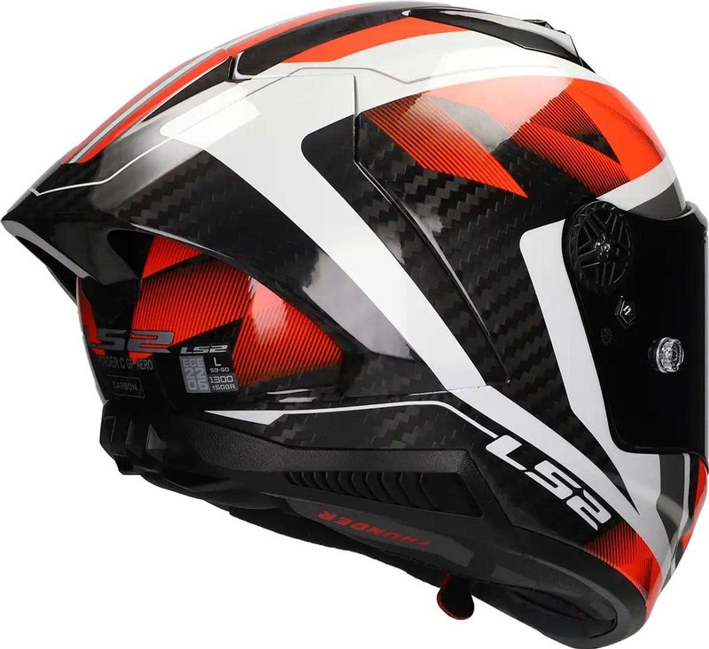 LS2 - FF805 Thunder GP Aero - Integraalhelm - Wit Rood - Carbon
