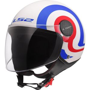 LS2 - OF558 Sphere Lux II - Jethelm - Wit Blauw Rood - Polycarbonaat