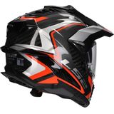 LS2 Helm Explorer Frontier Carbon - Zwart - Rood - Carbon Design