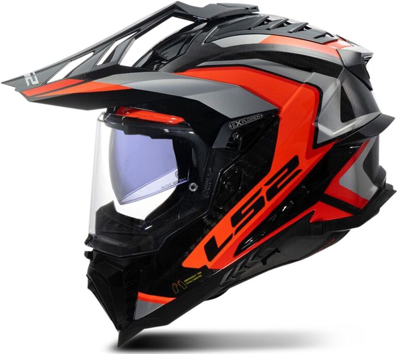 LS2 - MX701 C Explorer - Adventure Motorhelm - Oranje - Veiligheidskenmerken