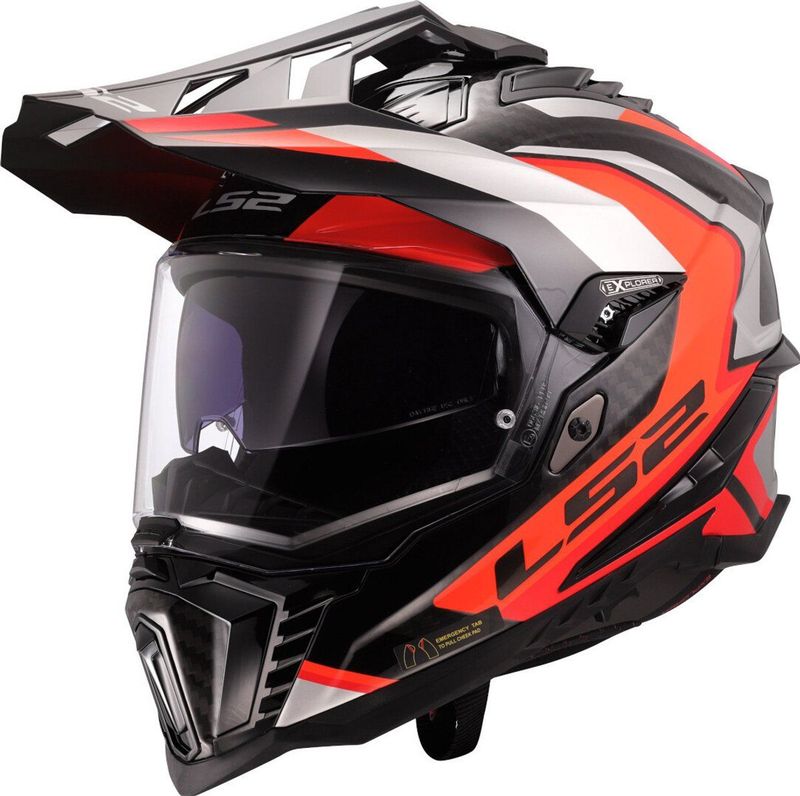 LS2 - MX701 C Explorer - Motorhelm - Zwart/Oranje - Adventure/Touring