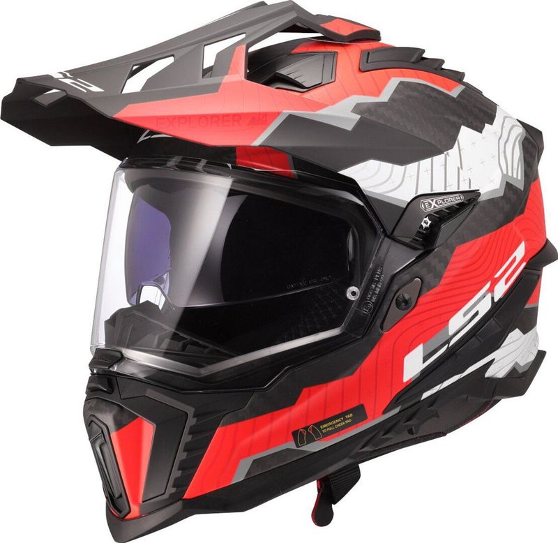 LS2 - MX701 Explorer C Adventure - Crosshelm - Zwart - Koolstofvezel