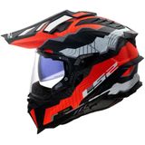 LS2 - MX701 Explorer Carbon Trick - Integraalhelm - Wit/Rood - Koolstofvezel