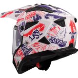 LS2 - MX702 Pioneer II Helm - Fantasy - Wit Rood Blauw - Adventure Helm