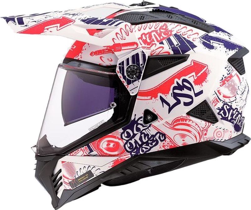 LS2 - MX702 - Adventure Helm - Wit Rood Blauw - KPA