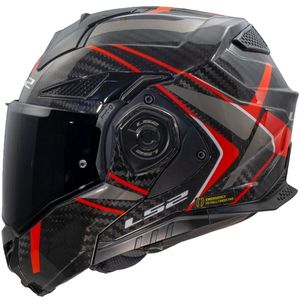 LS2 - FF901 Advant X Systeemhelm - Zwart Rood - Carbon