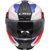 LS2 - FF902 Scope II - Systeemhelm - Glans Wit Blauw Rood - ECE-22.06 Goedkeuring