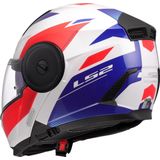 LS2 - FF902 Scope II - Systeemhelm - Glans Wit Blauw Rood - ECE-22.06 Goedkeuring