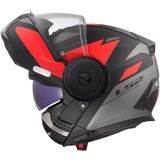 LS2 - FF902 Scope II - Systeemhelm - Mat Zwart Rood - Max Vision Pinlock Lens