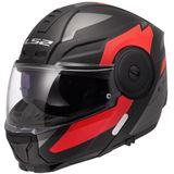 LS2 - FF902 Scope II - Systeemhelm - Mat Zwart Rood - Max Vision Pinlock Lens