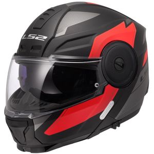 LS2 - FF902 Scope II - Systeemhelm - Mat Zwart Rood - Max Vision Pinlock Lens