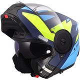 LS2 - FF902 Scope II - Systeemhelm - Duria Matt Blauw Fluo Geel - ECE-22.06 Goedkeuring