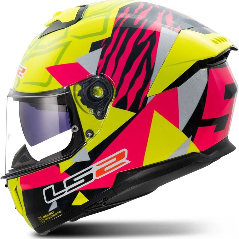 LS2 - FF808 Stream II - Integraalhelm - Geel Roze - Polycarbonaat