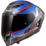 LS2 - Dragon Carbon Trax FF807 - Integraalhelm - Blauw/Rood - Lichtgewicht