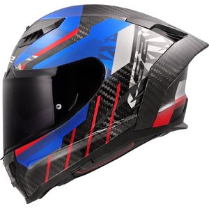 LS2 - Dragon Carbon Trax FF807 - Integraalhelm - Blauw/Rood - Lichtgewicht