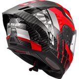LS2 - Dragon Carbon Trax FF807 - Helm - Rood-Zwart - Carbon