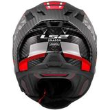 LS2 - Dragon Carbon Trax FF807 - Helm - Rood-Zwart - Carbon