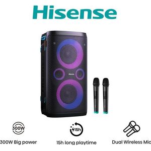 Hisense HP110 Draagbare & party speaker Zwart 300 W