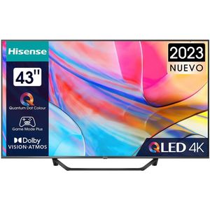 Hisense 43A7KQ QLED Smart TV 43 inch met Quantum Dot Colour, 60Hz VRR, Dolby Vision & Dolby Atmos, Bluetooth & HDMI, delen op tv, Alexa Built-in (2023)
