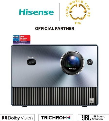 Hisense C1 - 4K Ultra HD - Smart Mini Projector - 1.600 ANSI Lumen - Dolby - 2x10W JBL Speakers - VIDAA Smart OS