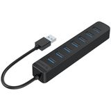 Orico - TWU3 - USB naar 7x USB 3.0 Hub - Zwart - ABS Materiaal